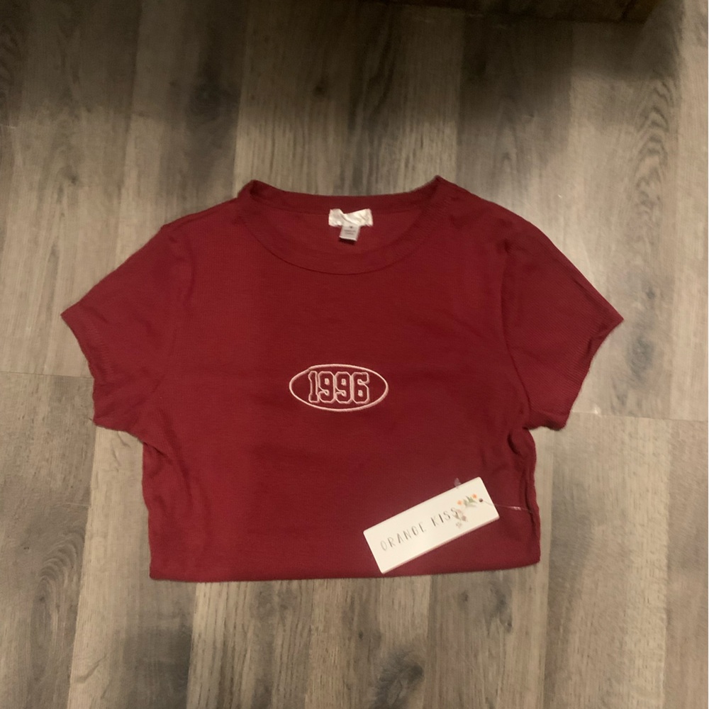 Red Graphic Crop Top